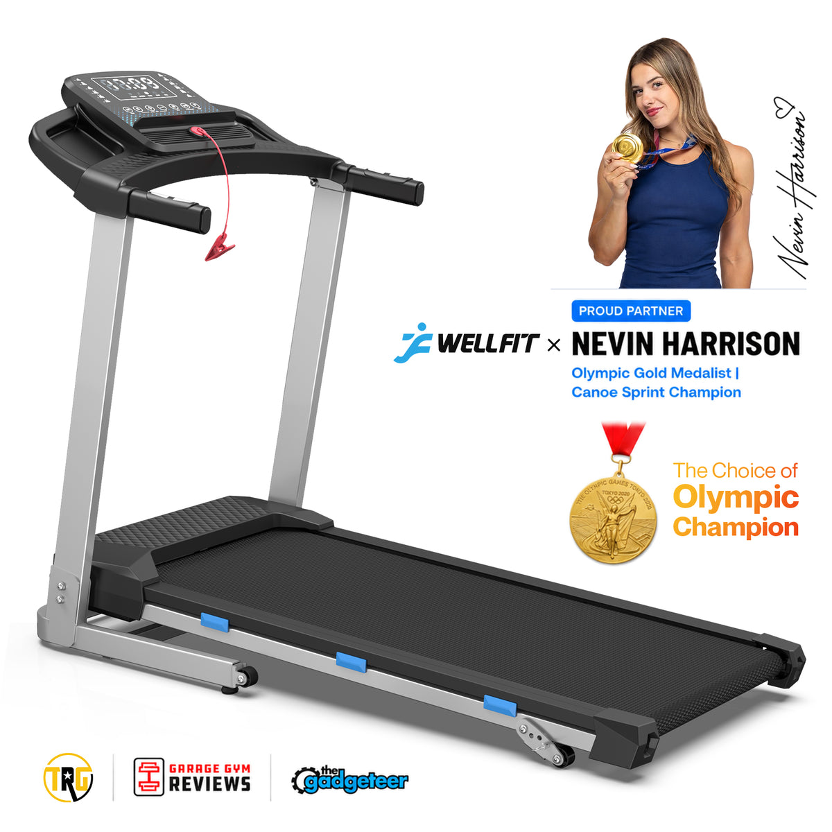 TM015 Foldable Incline Treadmill with Side Rails, Bosch® Motor & 180kg Capacity