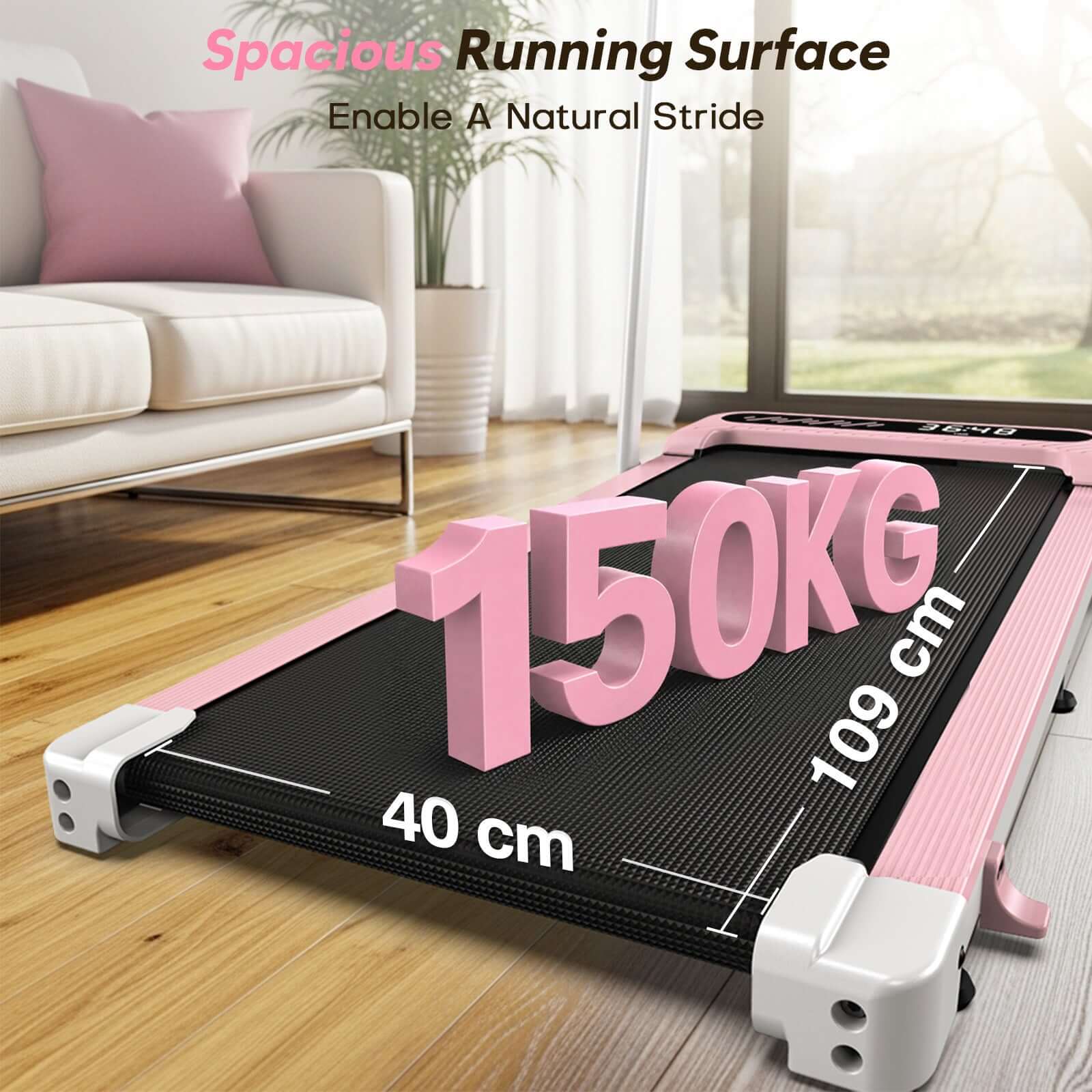 TM037 Pink Walking Pad Folding Treadmill With Incline