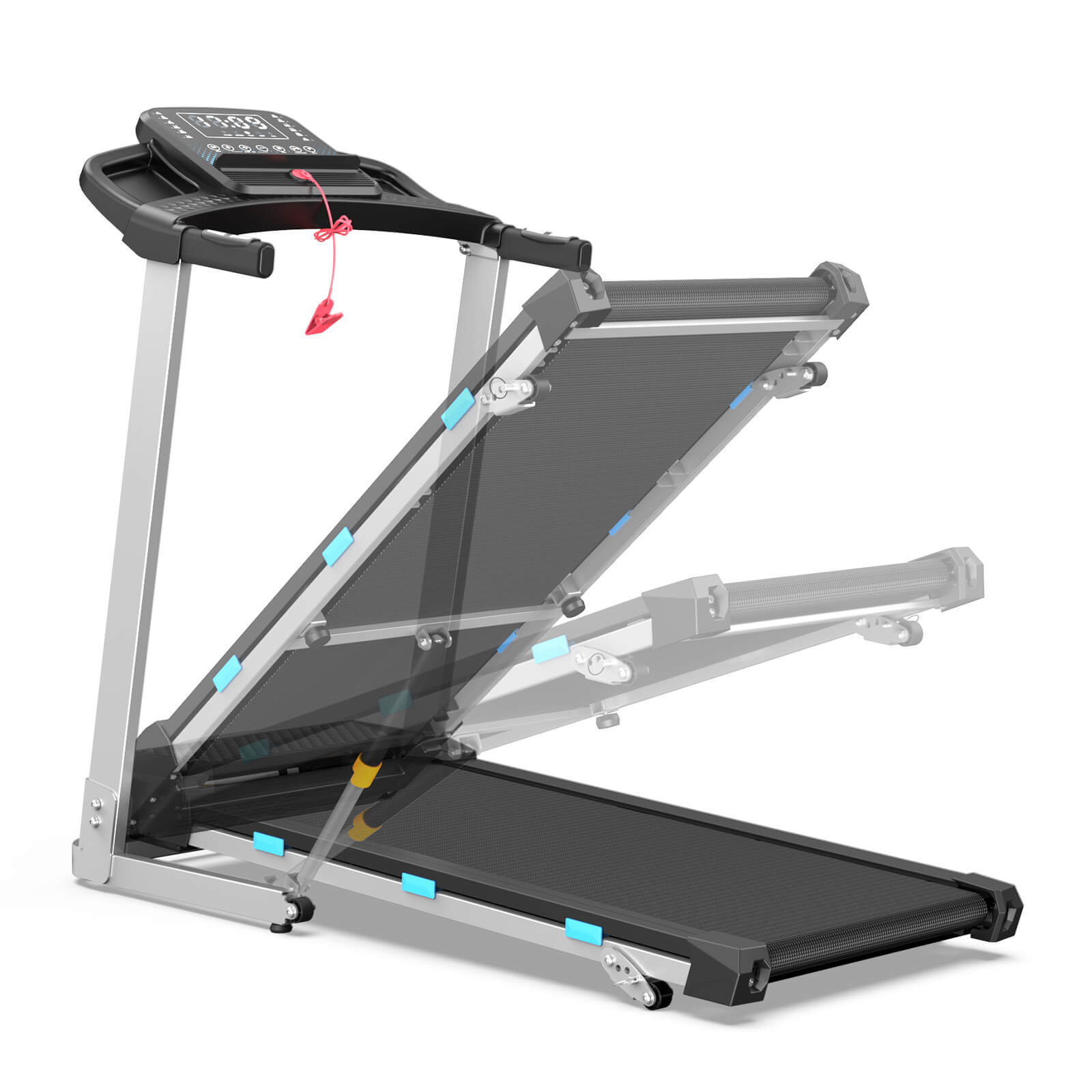 TM015 Foldable Incline Treadmill With Side Rails 180kg Capacity