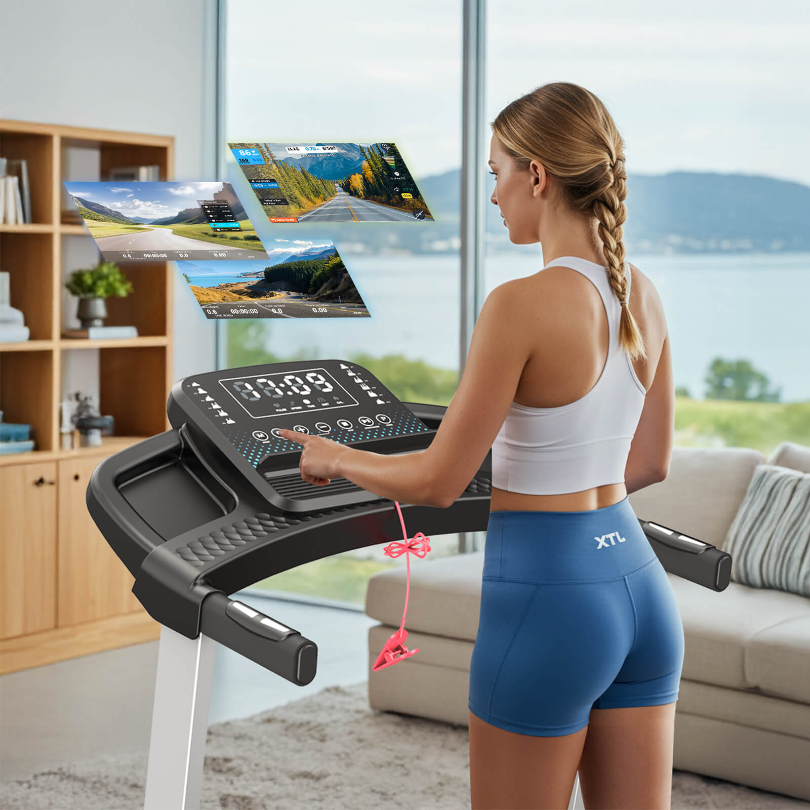 TM015 Foldable Incline Treadmill With Side Rails 180kg Capacity
