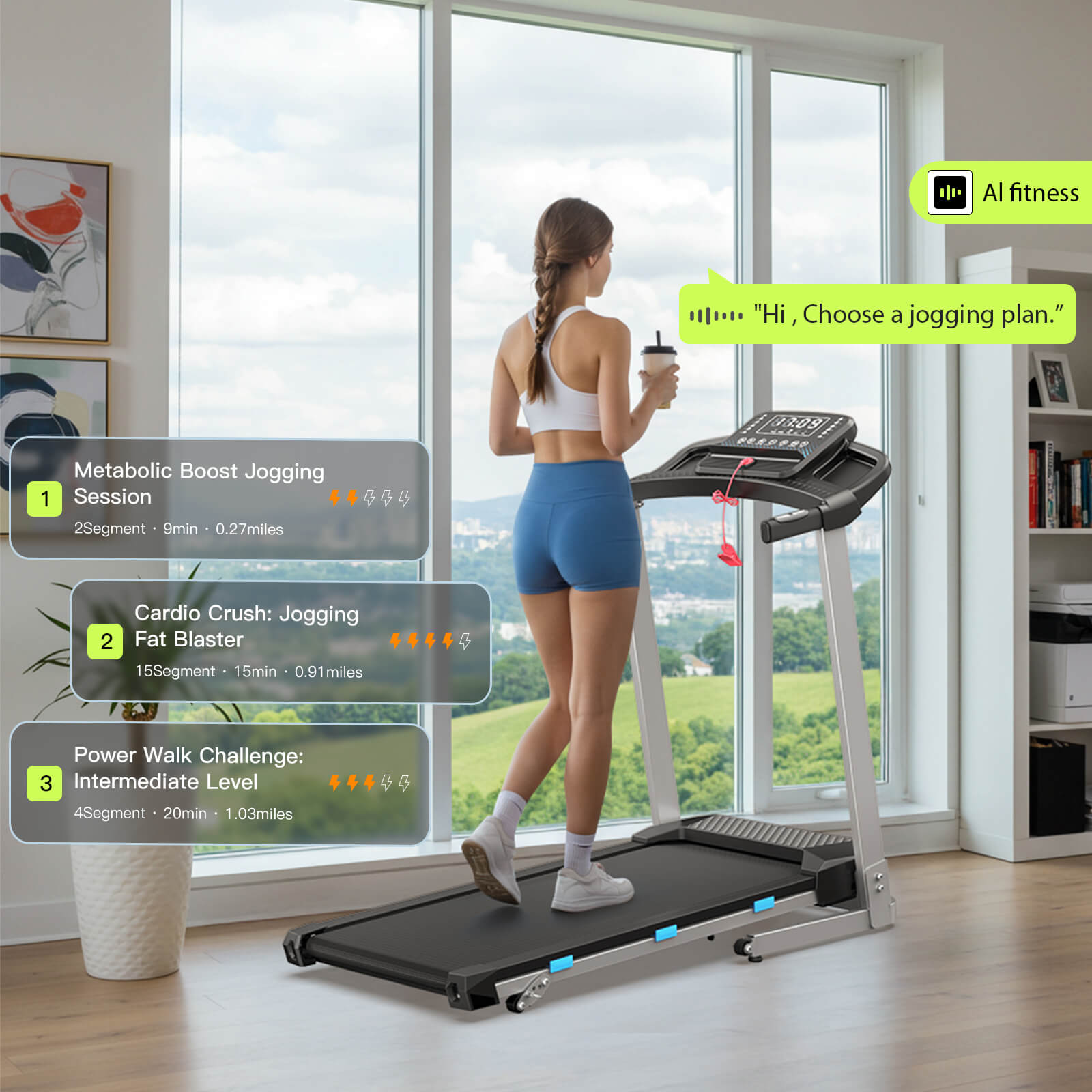 TM015 Foldable Incline Treadmill With Side Rails 180kg Capacity