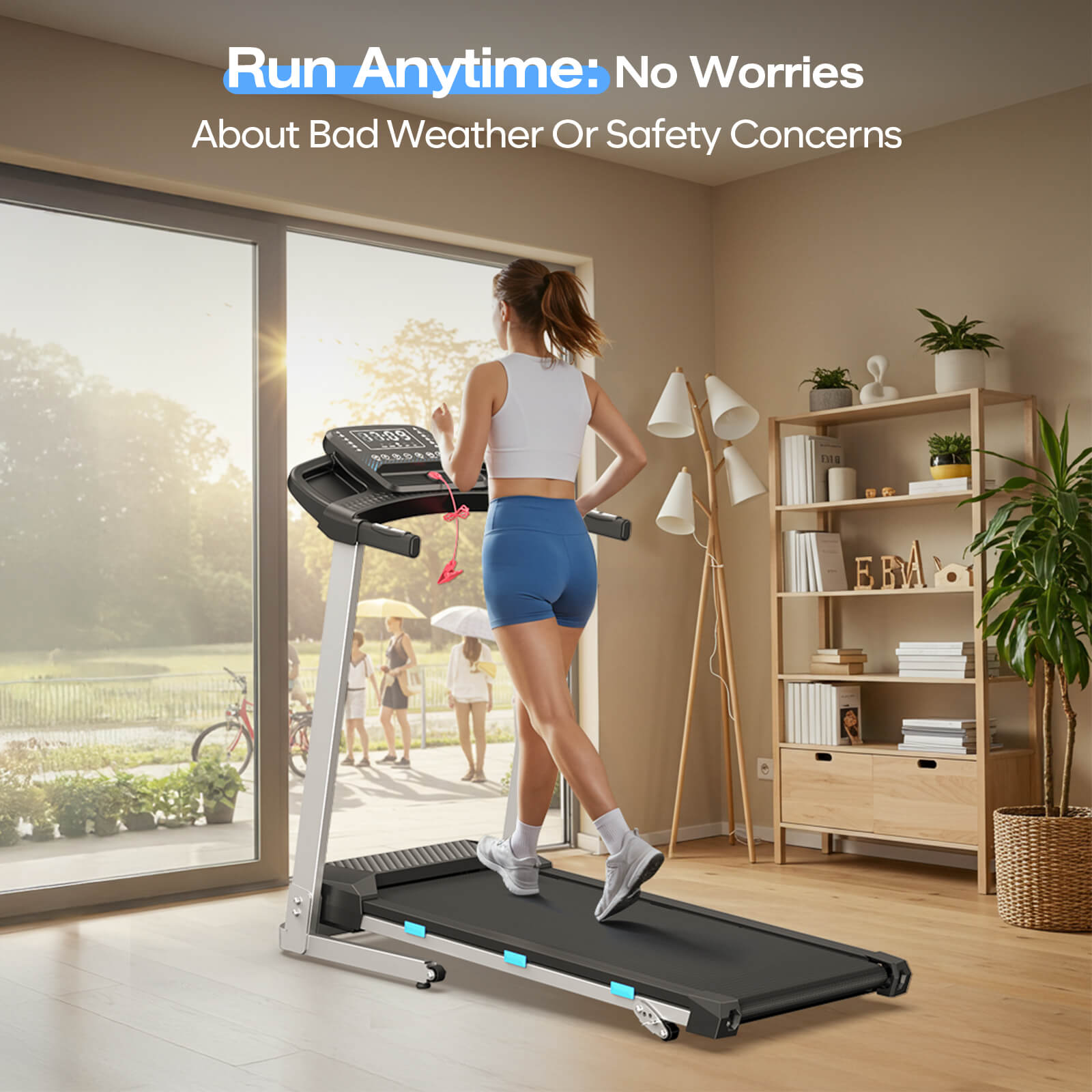TM015 Foldable Incline Treadmill With Side Rails 180kg Capacity
