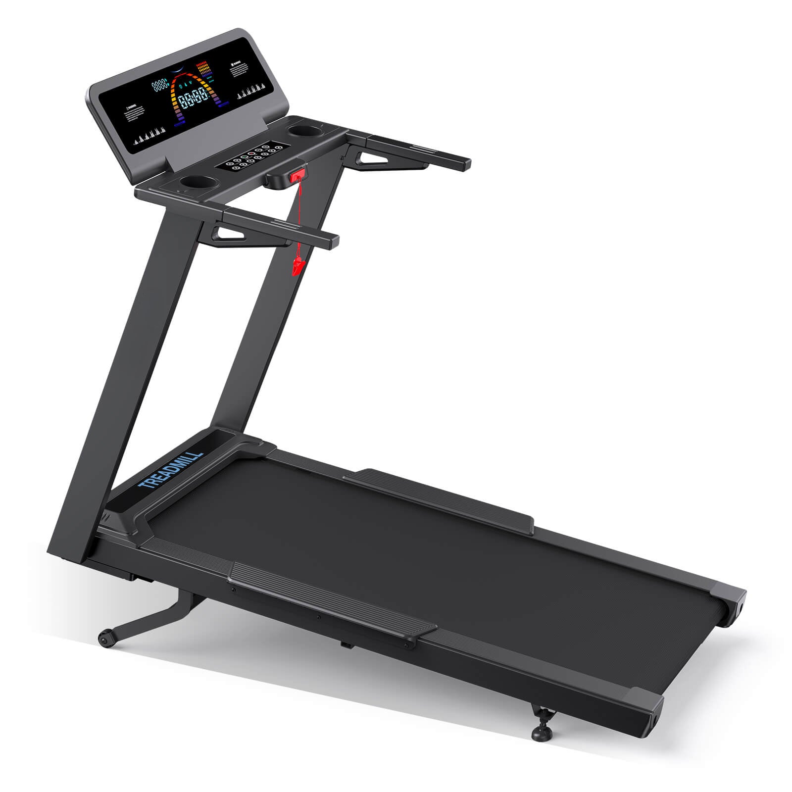 TM029 Pro Heavy Duty Treadmill with 15% auto incline and 227kg capacity. Ergonomic handlebars and safety key ensure stable, focused workouts at home.