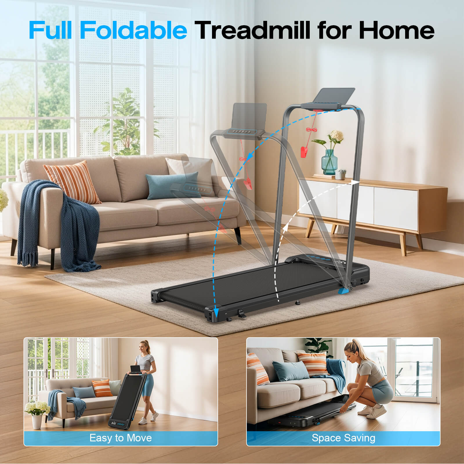 TM037 Folding Treadmill With Incline For Home