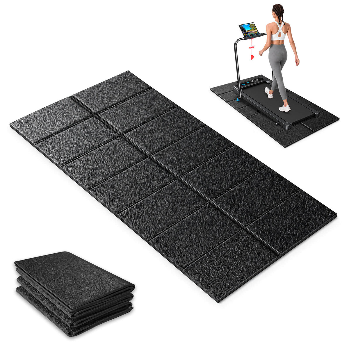 WELLFIT Foldable PVC, Higher Density Treadmill Mat