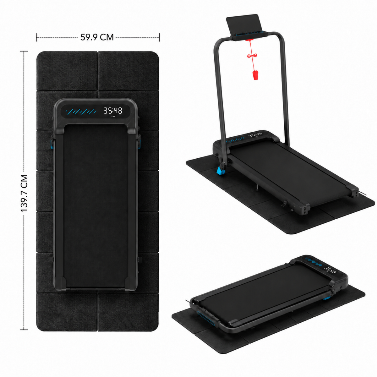 WELLFIT Foldable PVC, Higher Density Treadmill Mat