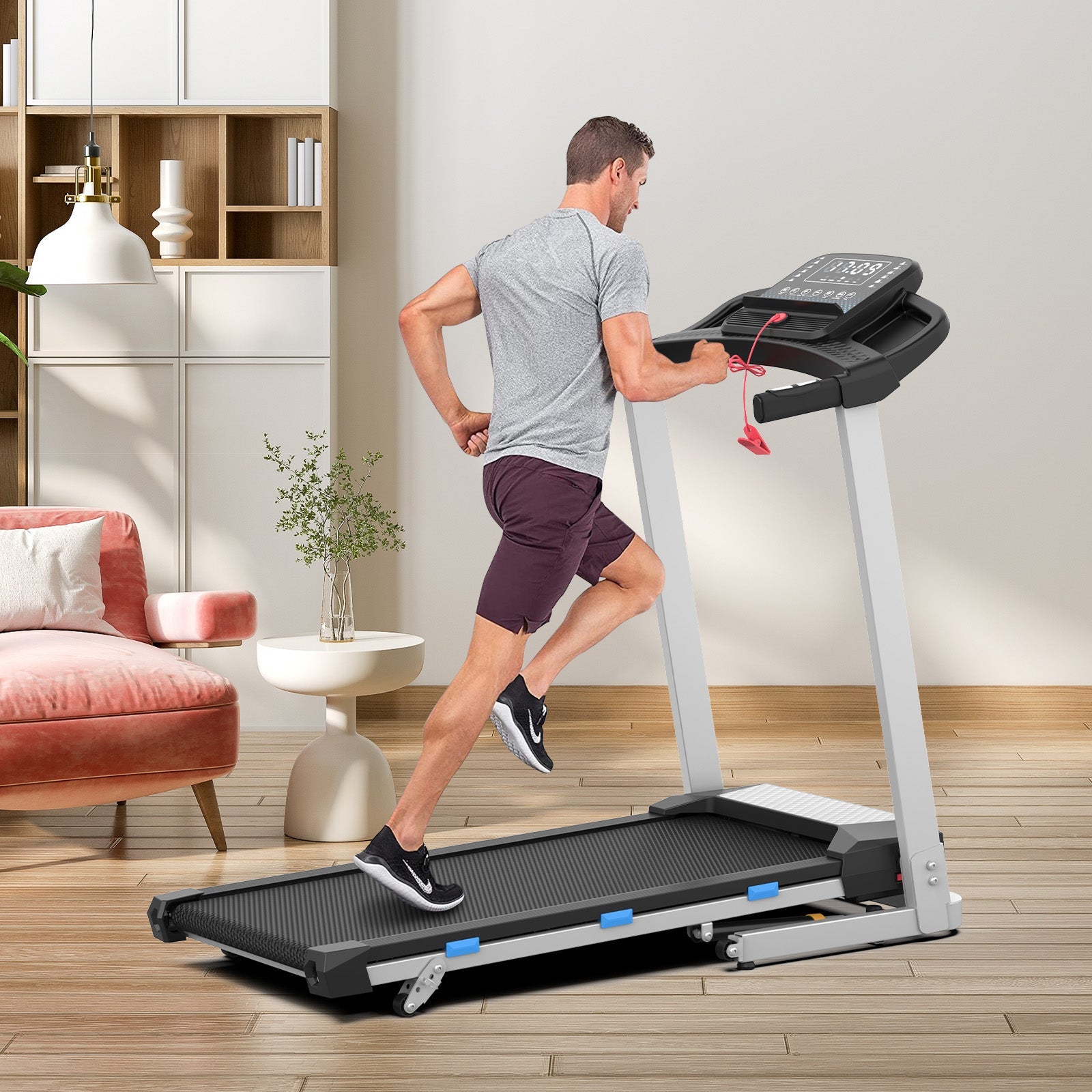 TM015 Foldable Incline Treadmill With Side Rails 180kg Capacity