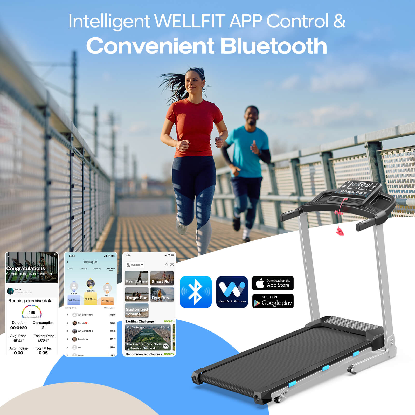 TM015 Foldable Incline Treadmill With Side Rails 180kg Capacity