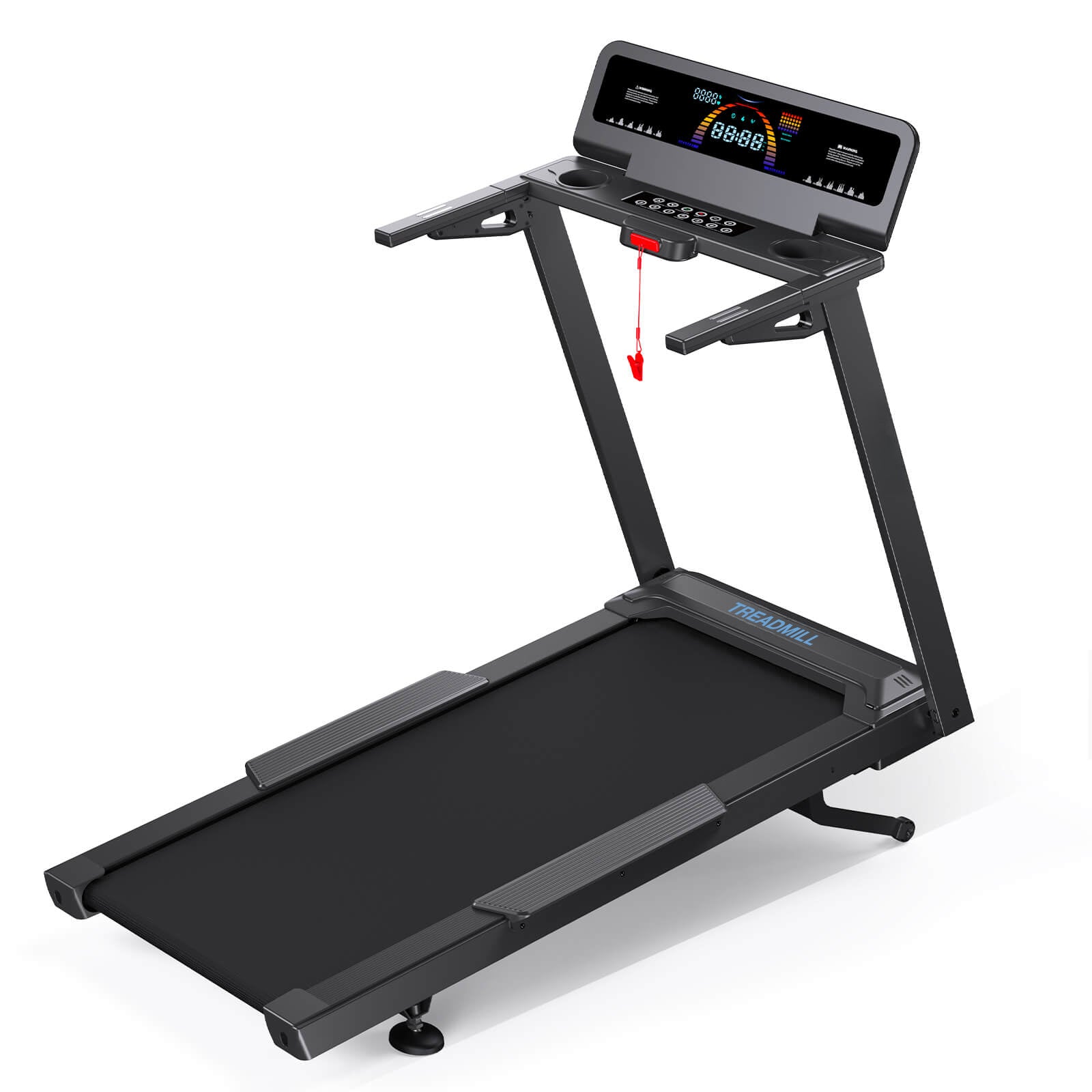 TM029 Pro Heavy Duty Treadmill with 15% auto incline and 227kg capacity. Sturdy frame with safety key for reliable home fitness.