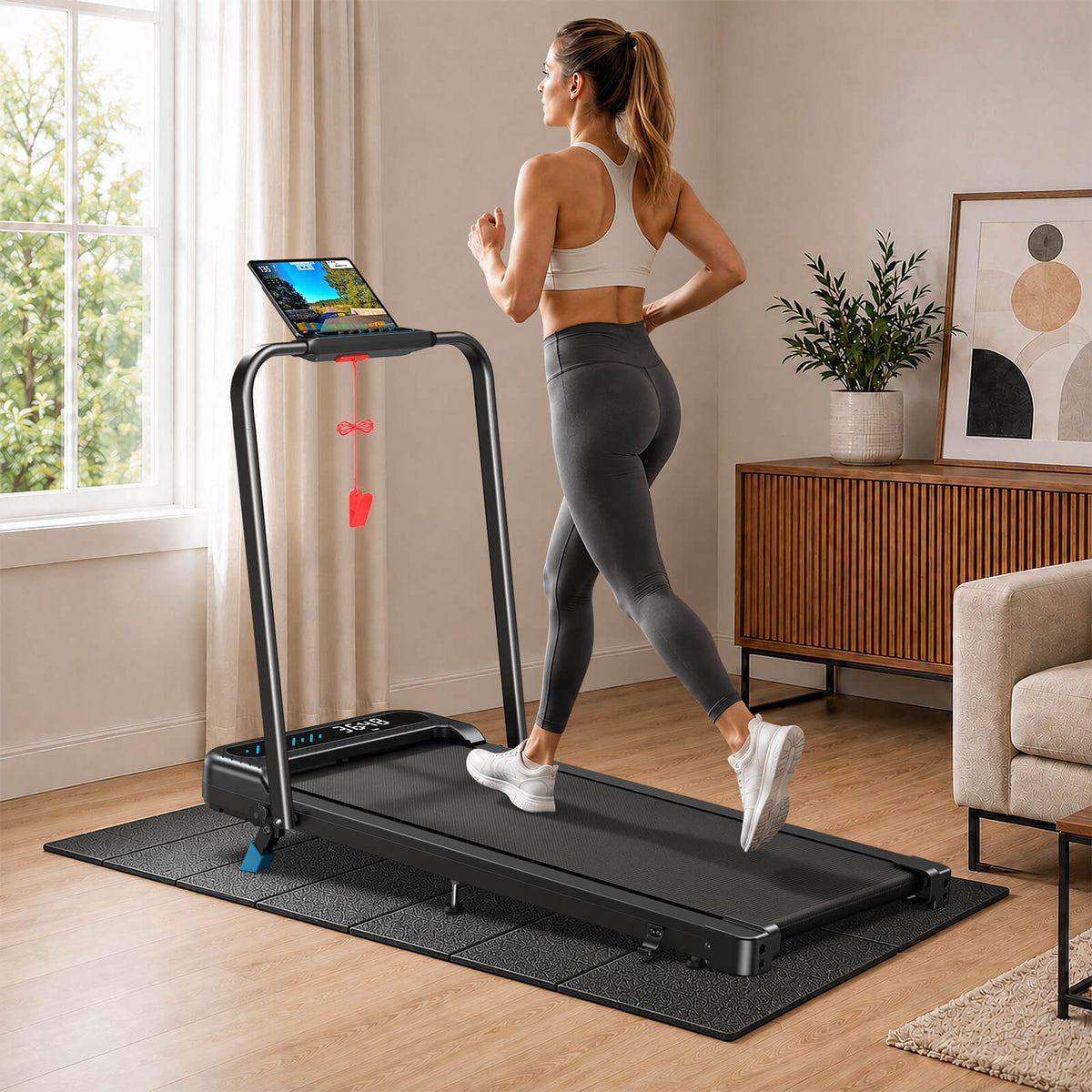 WELLFIT Foldable PVC, Higher Density Treadmill Mat